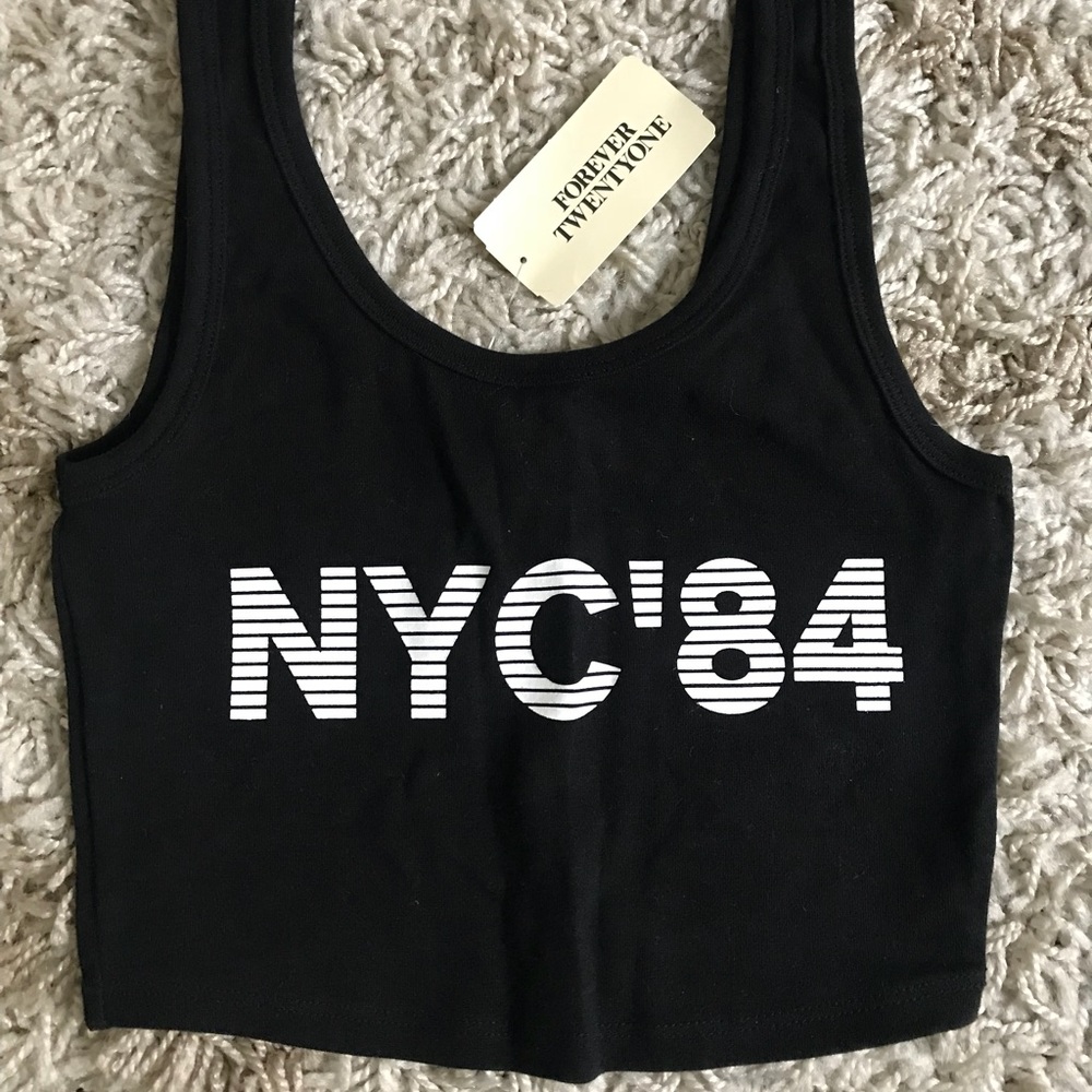 Black NYC crop top